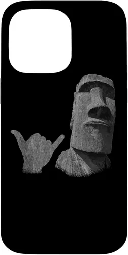Vista 21 de Funny Easter Island Rapa NUI Moai Statue Surfer Shaka Sign Case for iPhone 16