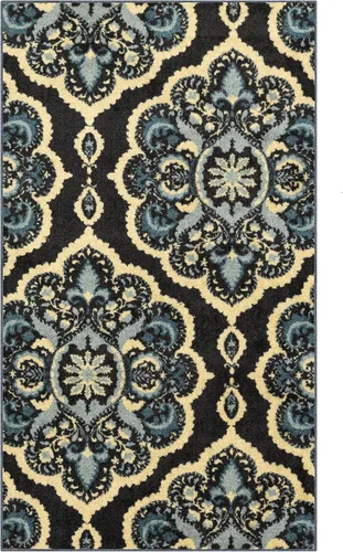 Vista 45 de Maples Rugs Vivian Medallion - Alfombra de área, fabricada en Estados Unidos, lavable, antideslizante, alfombra de interior para cocina, entrada