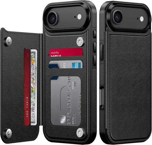 Vista 58 de LETO para iPhone 15 Pro Funda tipo cartera - Tapa tipo folio con patada - Diseños de moda - Tarjetero - Funda protectora para mujeres y niñas - 6.1