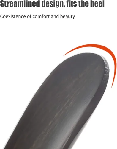 Vista 6 de Yizc Calzador de madera de 27 pulgadas de mango largo, cuerno de zapato con correa de piel de vaca para hombres, mujeres, niños y personas mayores