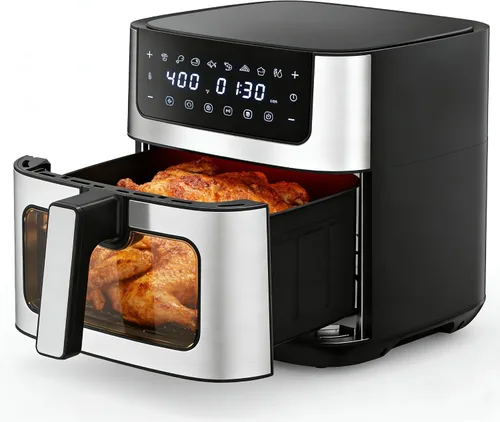 Vista 10 de HealSmart Freidora de aire compacta de 3.17 cuartos de galón, freidora digital pequeña 8 en 1 con 400 °F, cesta antiadherente apta para Negro-3.17 Qt