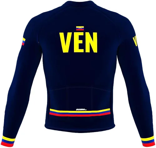 Vista 4 de ScudoPro Camiseta de ciclismo Pro Thermal de manga larga con código de país Venezuela para hombre