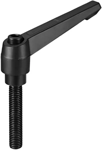 Vista 14 de uxcell M6 x 0.472 in Mango de palanca de sujeción ajustable Rosca Botón de trinquete macho roscado Perillas de bloqueo Manijas de tornillo giratorio