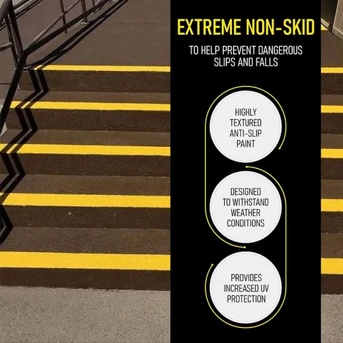 Vista 6 de Tuff Grip - Pintura antideslizante para rampas, pisos, cubiertas y escaleras, revestimiento de agarre antideslizante texturizado para una tracción