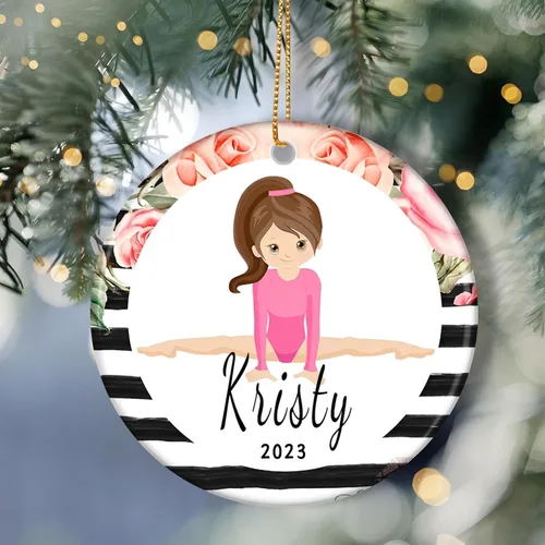 Vista 3 de Adorno de baile de bailarina personalizado, regalo de ballet de Navidad para niña, regalo de Navidad para bailarina