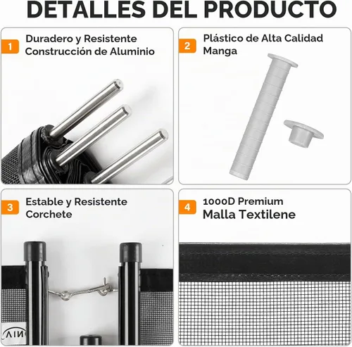 Vista 4 de VINGLI Valla de seguridad para piscina de 4 pies x 12 pies, negra, valla para piscina enterrada