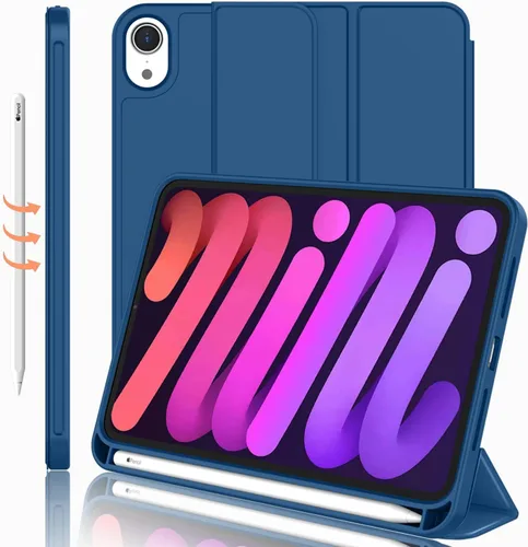 Vista 27 de iMieet Funda para iPad mini 7 2024 (A17 Pro), Funda para iPad mini 6 (8.3 pulgadas, modelo 2021), Funda para iPad mini 7ª/6ª generación con soporte