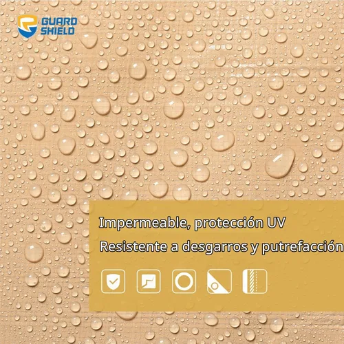 Vista 3 de GUARD SHIELD Lonas resistentes impermeables beige Plus + 8 x 10 pies grandes de 12 mil
