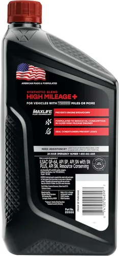 Vista 2 de Valvoline - Aceite de alto millaje 150 K con MaxLife Plus Technology, SAE 5W-20, 1 cuarto de galón