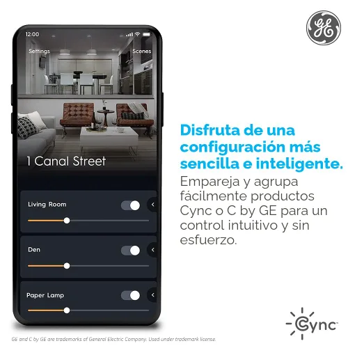 Vista 5 de GE CYNC - Interruptor inteligente de luz, estilo paleta, requiere cable neutro, interruptor de 4 cables con Bluetooth y Wi-Fi de 2,4 GHz, compatible