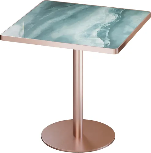 Vista 26 de SSLine - Mesa de comedor cuadrada de piedra sinterizada para 2, mesa