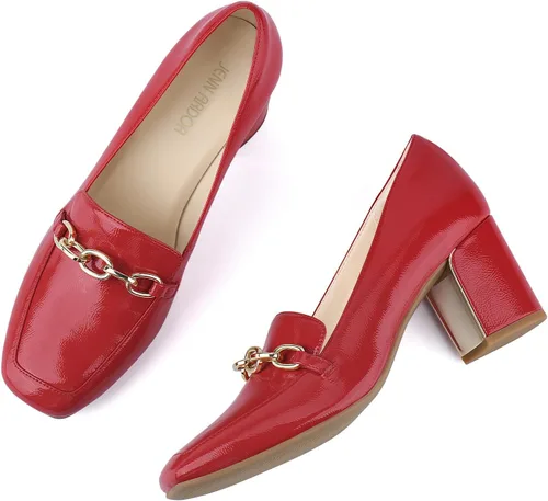 Vista 5 de JENN ARDOR Mocasines de tacón para mujer tacones de bloque, puntera cerrada, sin cordones, tacón medio de 2.5 pulgadas, zapatos de vestir y casuales
