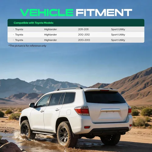 Vista 3 de YHTAUTO Guardabarros de repuesto para Toyota Highlander 2011 2012 2013 Sport Utility, guardabarros accesorios para coches protector de rueda con kit