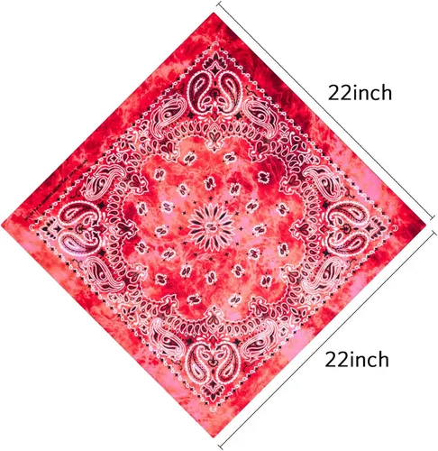 Vista 3 de Boao 12 bandanas de teñido anudado, novedosas bandanas degradadas de doble cara, pañuelo clásico de cachemira para hombres y mujeres