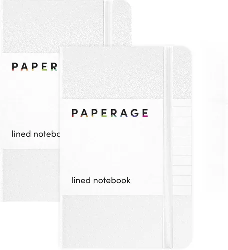 Vista 25 de Juego de 2 cuadernos blocs de notas de bolsillo pequeño, pauta universitaria, 3.7 x 5.6 pulgadas, minidiario de tapa dura, papel grueso de 3.5 Negro