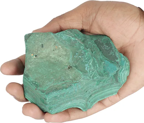 Vista 3 de GEMHUB AAAA - Cristal curativo de roca de malaquita verde natural con certificación de 2402.60 quilates