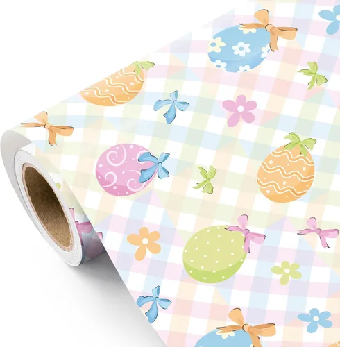Vista 13 de WRAPAHOLIC Bookish Bunny - Rollo de papel de regalo, 17 pulgadas x 16.5 pies, conejo vintage con papel de regalo para niños y niñas, baby shower