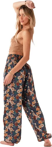 Vista 3 de Lotus and Luna Pantalones de harén para mujer, pantalones tailandeses para playa y descanso, cintura alta, pantalones bohemios, pantalones geniales