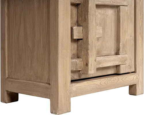 Vista 8 de Jennifer Taylor Home Rowan 28.5" Solid Reclaimed Pine Left Side Table, Natural Brown Reclaimed Pine