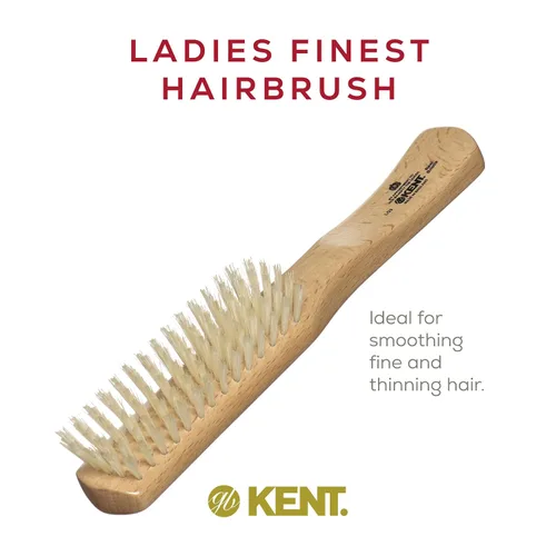 Vista 6 de Kent LG3 - Cepillos para el cabello más finos para mujeres, cepillo estrecho de madera de haya natural y cerdas de jabalí, para cabello fino