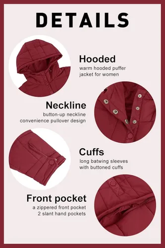 Vista 3 de chouyatou Chaqueta acolchada acolchada para mujer, abrigo de invierno de gran tamaño con capucha para mujer