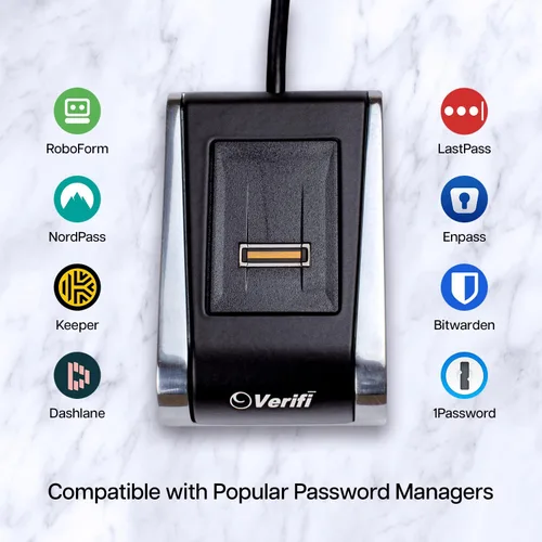 Vista 5 de Lector de huellas dactilares USB de escritorio Verifi P2000 - Windows Hello, Windows Password Free Operation