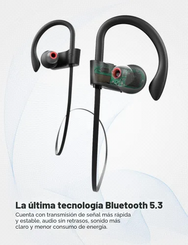 Vista 7 de Otium Auriculares Bluetooth inalámbricos, auriculares Bluetooth, auriculares deportivos, IPX7, impermeables, estéreo, para gimnasio, correr, 15 Negro