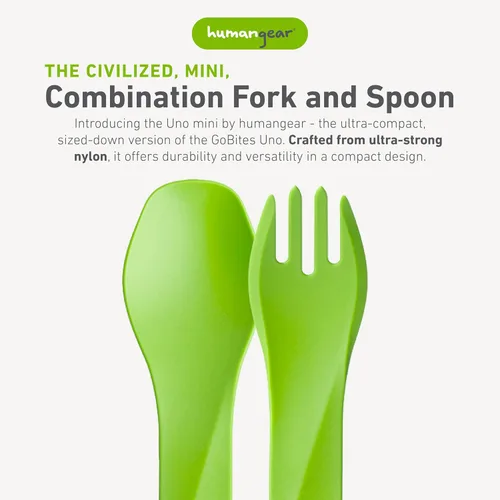 Vista 2 de humangear GoBites Uno Spork - Equipo de mochilero ultraligero, verde claro