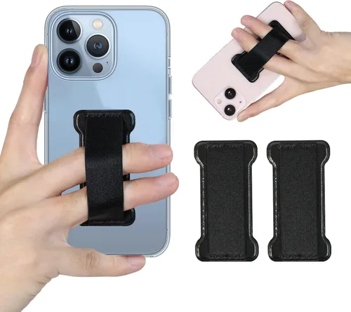 Vista 27 de Soporte de agarre para teléfono de mano, soporte universal para teléfono con correa para dedo, agarre para selfie compatible con la mayoría de 3