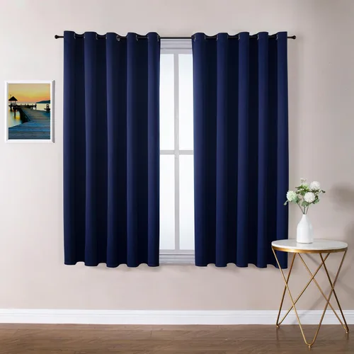 Vista 124 de ChrisDowa - Cortinas cortas para ventana de 40 pulgadas para dormitorio - Cortinas cortas con ojales y aislamiento térmico para oscurecer