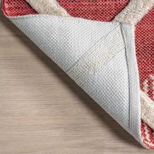 Vista 5 de nuLOOM Anastasia - Alfombra decorativa a cuadros altos y bajos, 2 x 3, color rojo