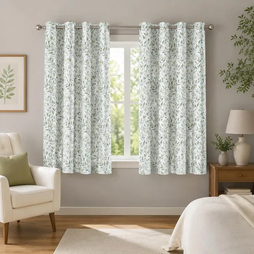 Vista 9 de Leeva Cortinas 80% opacas para dormitorio, tratamiento de ventanas rústicas para habitación de granja, 2 paneles con ojales en la parte superior