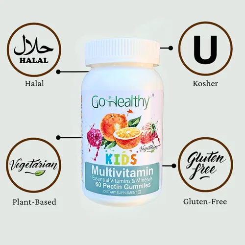 Vista 7 de Go Healthy - Gomitas multivitamínicas para niños, vitaminas vegetarianas de gomitas, sin OMG, sin gluten, Kosher y halal, 30 porciones