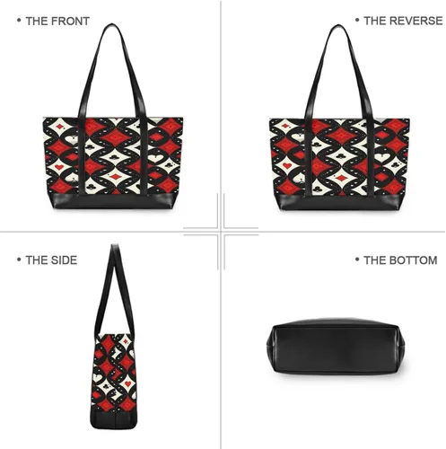Vista 3 de Fashion Poker Pattern essentials nurse work bags with zipper for women work with tablet maletin ejecutivo para mujer