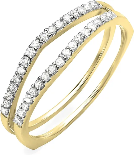 Vista 7 de Dazzlingrock - Anillo de boda redondo con diamantes blancos 10K oro blanco