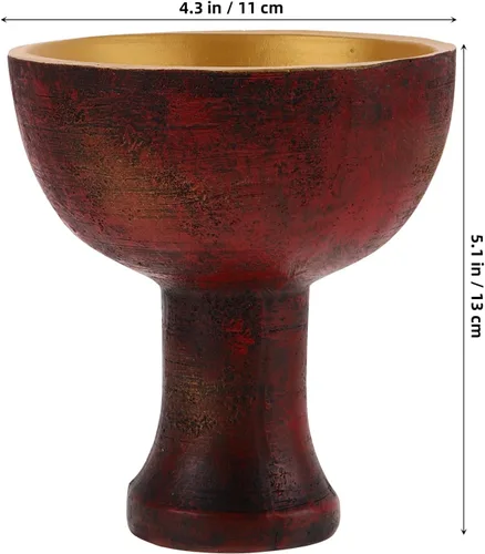 Vista 2 de Ipetboom - Adorno de cáliz de resina para recolección de energía sagrada, 5.11 pulgadas, copa de vino vintage, herramienta de sacrificio religioso