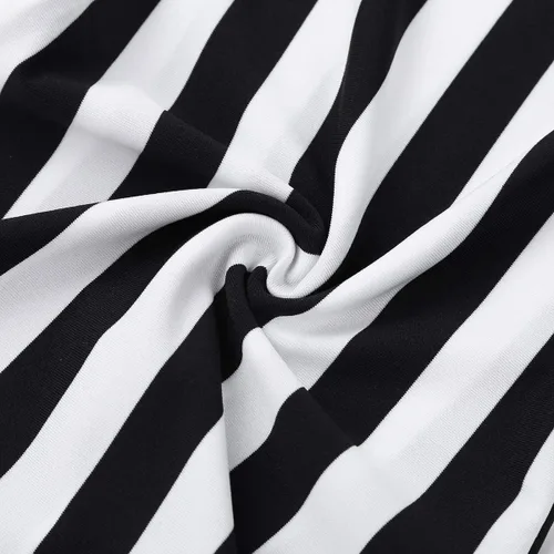 Vista 7 de CHICTRY - Pantalones de rayas para mujer color blanco y negro