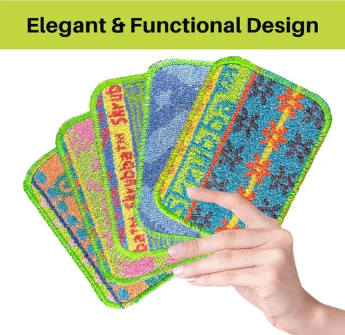 Vista 7 de Wet-it! Skrubba 3-Pack Reusable Dish Scrubbers – Non-Scratch Scouring Pads for Kitchen & Household – Eco-Friendly, Dishwasher Safe Scrub Sponges for