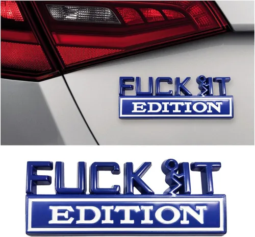 Vista 12 de Dickno Fuck It Edition Emblema para automóvil, calcomanías de decoración de parachoques de auto, calcomanía para guardabarros laterales 3D