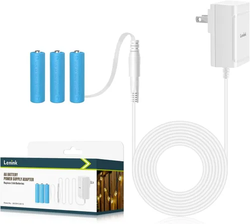 Vista 7 de Lenink Adaptador de fuente de alimentación, transfiere 3 pilas AA a eléctricas, color negro