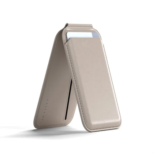 Vista 18 de Satechi Cartera magnética Magsafe, soporte para tarjetas de doble solapa, 4 ranuras con paso frontal NFC, accesorio ajustable para teléfono