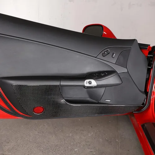 Vista 5 de Kit antipatadas para panel de puerta interior de automóvil, compatible con Chevy Corvette C6 2005-2013, fibra de carbono para puerta de automóvil