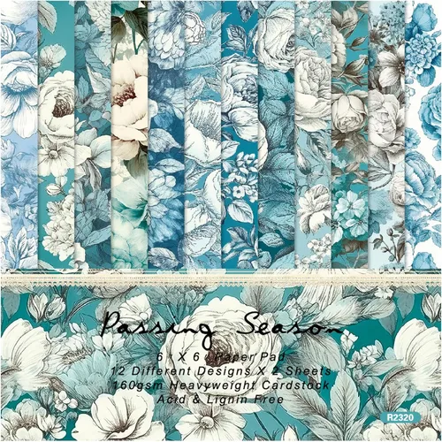 Vista 10 de Papel de cartulina floral, bloc de papel para álbum de recortes de 6 x 6 pulgadas, 24 hojas de papel de patrón de flores de una sola cara, papel