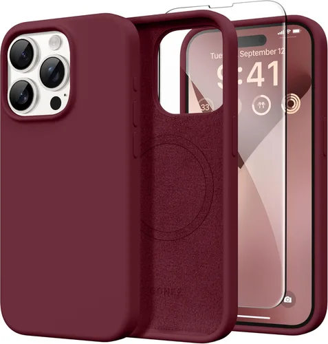 Vista 112 de GONEZ Funda magnética para iPhone 14, compatible con Magsafe, con protector de pantalla + protector de cámara, forro de microfibra antiarañazos
