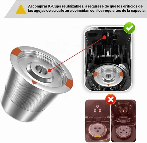 Vista 3 de Cápsulas de café reutilizables K Cups para Keurig: filtro de café K Cups recargables de acero inoxidable completo compatible con cafeteras 1.0 y 2.0