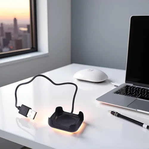 Vista 8 de Cable de carga negro para reloj inteligente HW22, cargador magnético, soporte de muelle, cable de carga USB, adaptadores y cargadores, accesorios