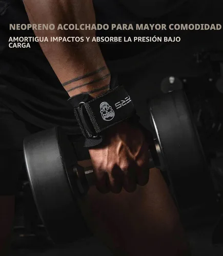Vista 9 de Ganchos para levantamiento de pesas Gymreapers (par), correas de muñeca de potencia resistentes con soporte de agarre para la mano