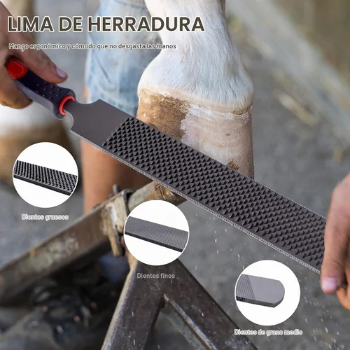 Vista 5 de Kit de herramientas de herrador de caballos de 14 pulgadas, 6 herramientas profesionales para recortar pezuñas, pueden recortar fácilmente