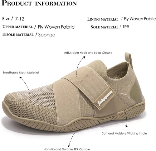 Vista 8 de FUNKYMONKEY Zapatos deportivos acuáticos para hombre, de secado rápido, sin cordones, adecuados para uso casual, caminar, fitness, vadear y otras