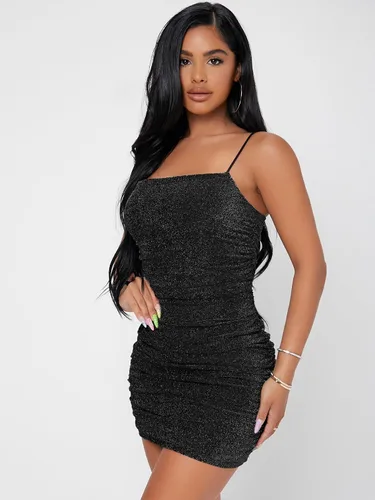 Vista 4 de Floerns Minivestido ajustado sin mangas con purpurina para mujer